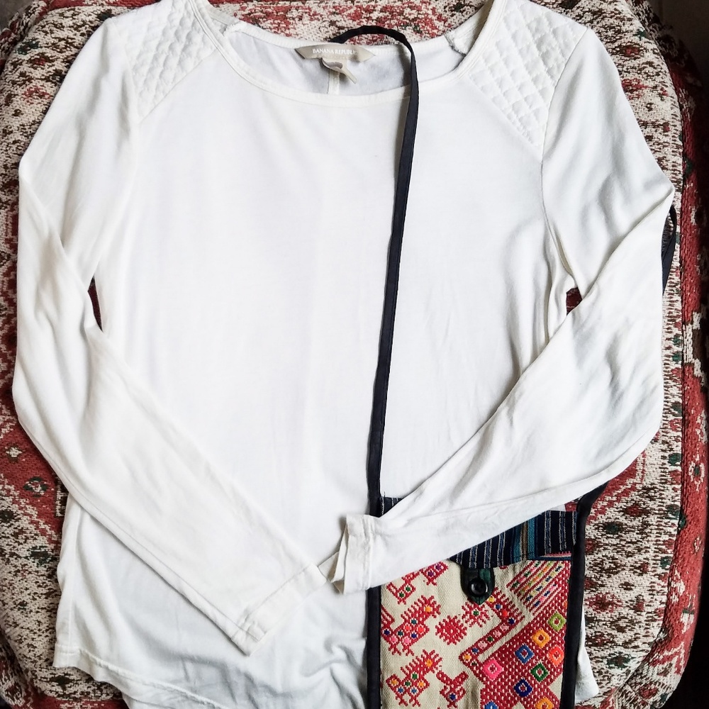 Banana Republic Quilted Shoulder Top